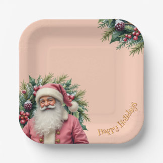 Elegant Square Christmas Paper Plates