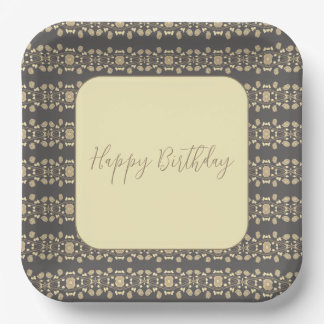Elegant Square Floral Patterned Paper Plates