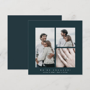 Elegant Square Multi Photo Engagement Announcement