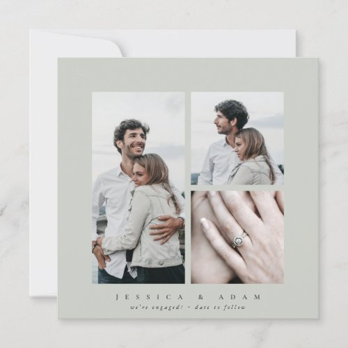 Elegant Square Multi Photo Engagement Announcement