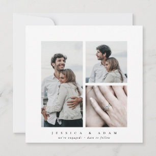 Elegant Square Multi Photo Engagement Announcement