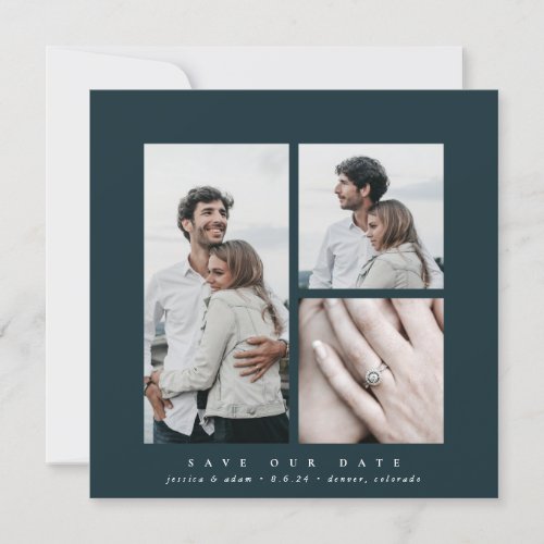 Elegant Square Multi Photo Save The Date