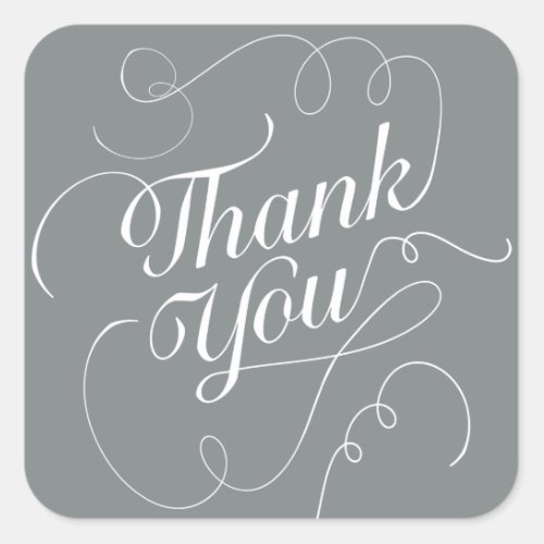 Elegant Square Thank You Sticker  Envelope Seal