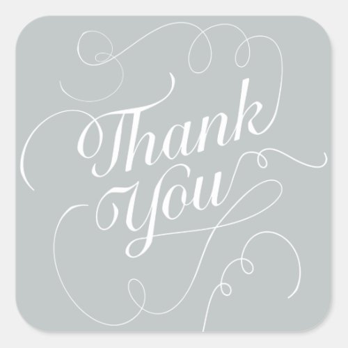 Elegant Square Thank You Sticker  Envelope Seal