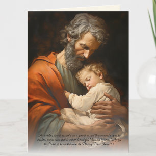 Elegant St. Joseph & Jesus Scripture Verse Card