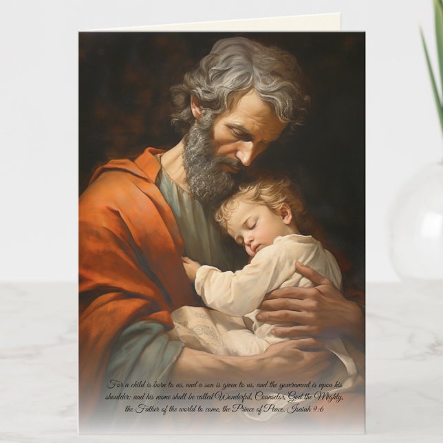 Elegant St. Joseph & Jesus Scripture Verse  Card (Creator Uploaded)