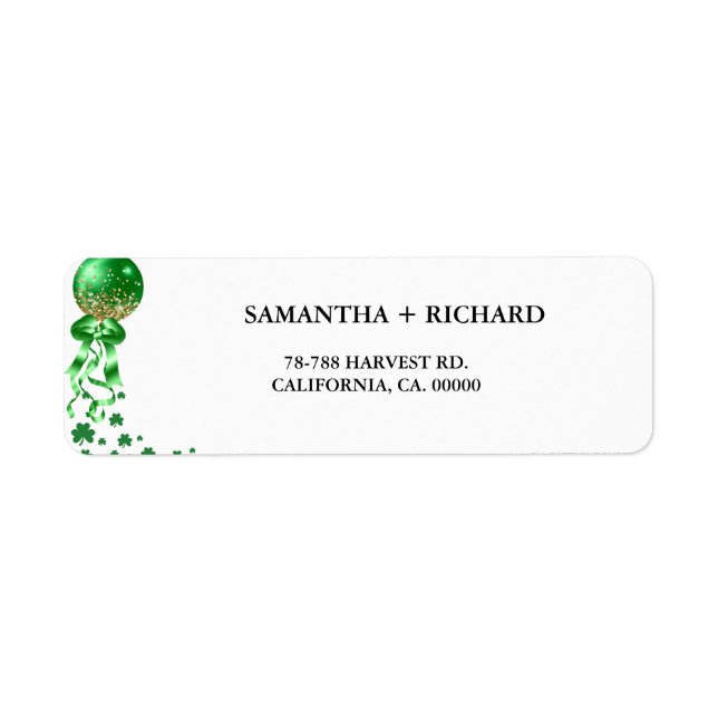 Elegant  St Patrick day couple return adress label (Front)