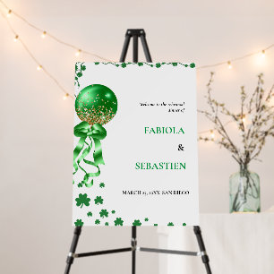 Elegant St patrick day rehearsal dinner Welcome  Foam Board