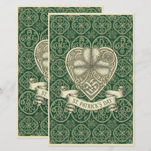 Elegant St. Patrick’s Day Irish Clover Value  (Front/Back)