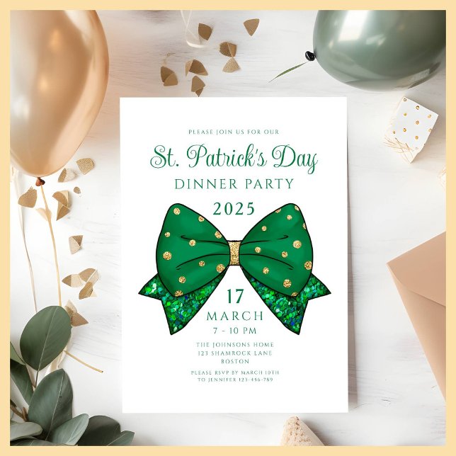 Elegant St. Patrick's Day Dinner Party Invitation (Elegant St. Patrick's Day Dinner Party Invitation)
