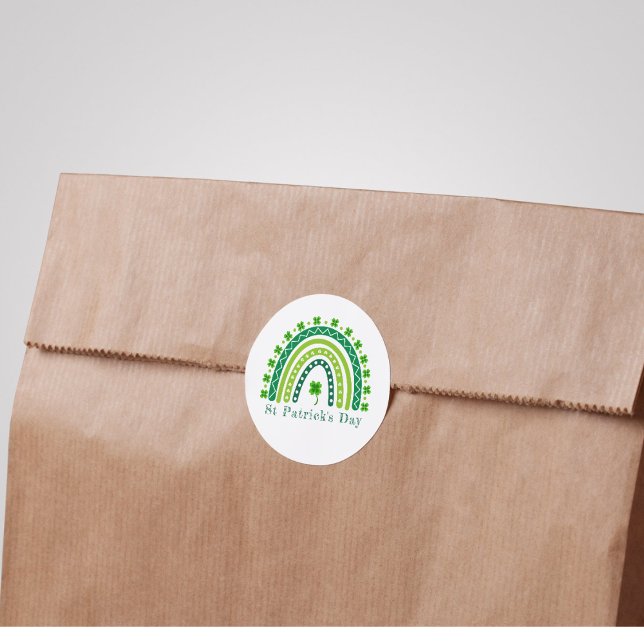 Elegant St. Patrick's Day Party Classic Round Sticker (Elegant St. Patrick's Day Party Classic Round Sticker)