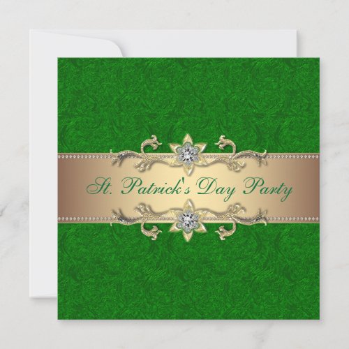 Elegant St. Patrick's Day Party Invitation Green