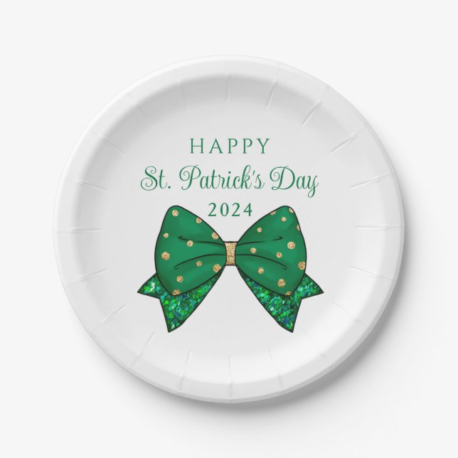 Elegant St. Patrick's Day Party Paper Plates (Front)