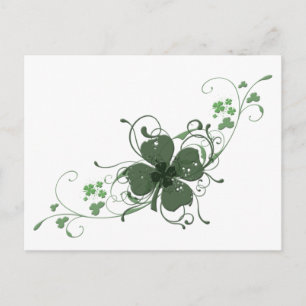 Elegant St. Patrick's Day Shamrock Design Art Postcard