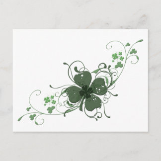 Elegant St. Patrick's Day Shamrock Design Art Postcard