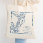 Elegant St. Simons Island Georgia Navy Map Wedding Tote Bag<br><div class="desc">These Golden Isles of Georgia map tote bags are perfect to welcome your St. Simons island or Jekyll Island destination wedding guests with welcome bag goodies, or customize them for your wedding party. This navy blue Golden Isles map design is the perfect fit whether you're getting married at Captain's Bluff,...</div>
