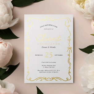 Elegant Staff Party Client Appreciation Event Gold Foil Invitation
