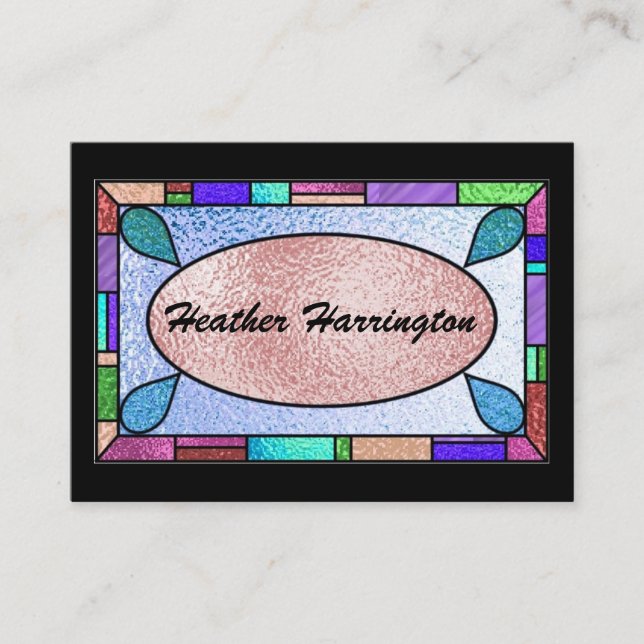 Elegant Stained Glass Business Card (Front)