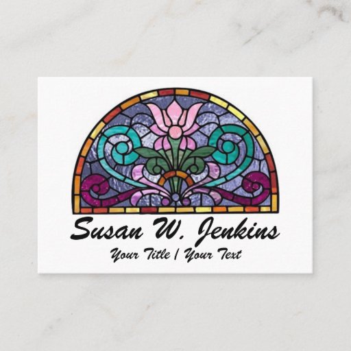 Customizable Elegant Stained Glass Business Cards