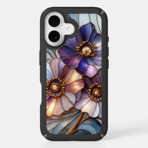 Elegant Stained Glass Floral Design in Soft Pastel iPhone 16 Case
