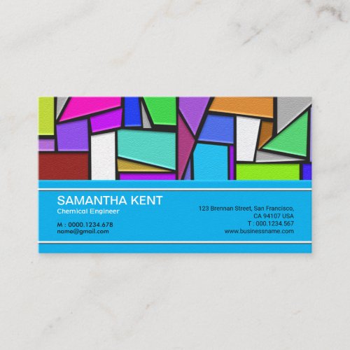 Elegant Stained Glass Polygon Crystals Chemist Business Card