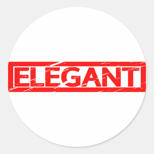 Elegant Stamp Classic Round Sticker (Front)