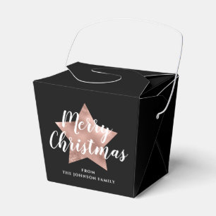 Elegant Star Merry Christmas Favor Box