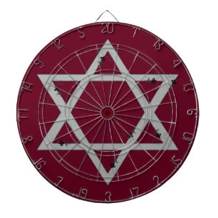 elegant star of david dartboard with darts