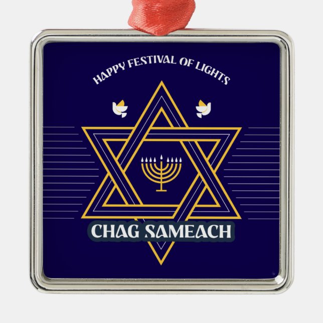 Elegant Star of David Hanukkah Ornament (Front)