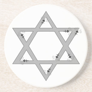 elegant star of david sandstone coaster