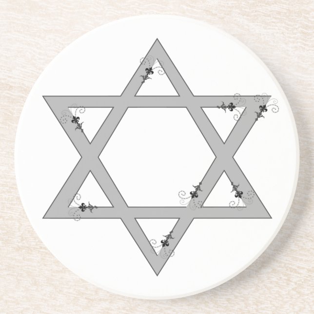 elegant star of david sandstone coaster (Front)