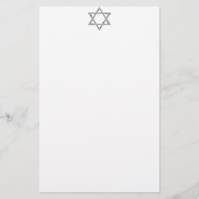 elegant star of david stationery (Front)