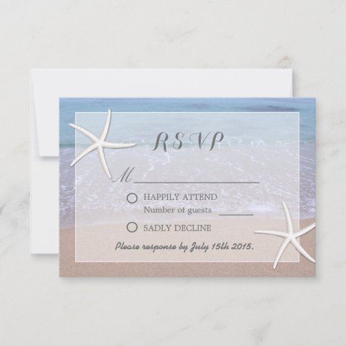 Elegant Starfish Beach Theme Wedding RSVP