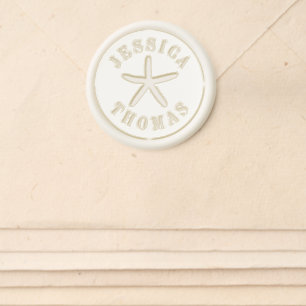 Elegant Starfish Beach Wedding Wax Seal Sticker