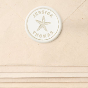 Elegant Starfish Beach Wedding Wax Seal Sticker
