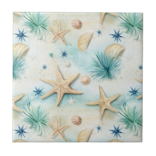Elegant Starfish - Coastal Decor, Ocean Inspired Ceramic Tile