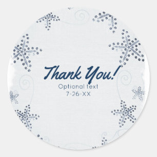 Elegant Starfish & Sequins Blue Beach Party Favor Classic Round Sticker