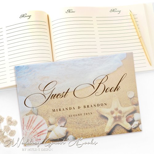 Elegant Starfish Tropical Beach Wedding Guest Book