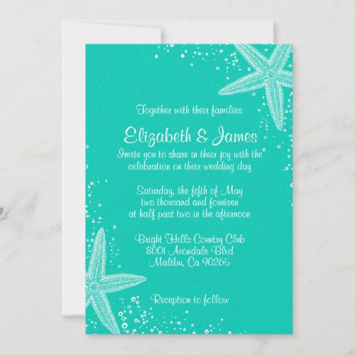 Elegant Starfish Wedding Invitations