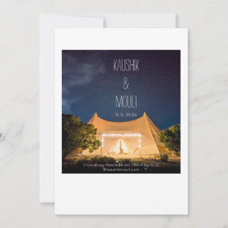 Elegant Stargazing Tent Wedding Invitation Card