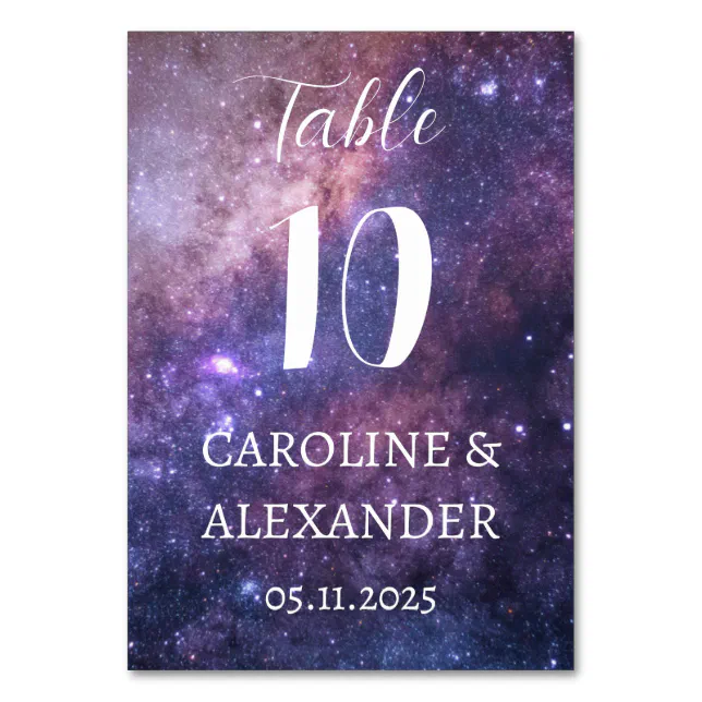 Large Star Table Numbers Elegant Starry Night Constellation Galaxy Modern Table Number | Zazzle