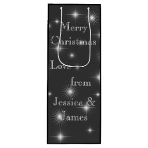 Elegant Starry Night Personalised Wine Gift Bag