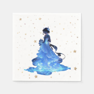 "Elegant Starry Night Princess Design" Napkins
