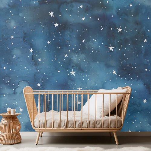 Elegant Starry Night Watercolor Wallpaper