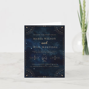 Elegant Starry night Wedding Celestial Wedding Invitation