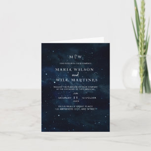 Elegant Starry night Wedding invitation Modern