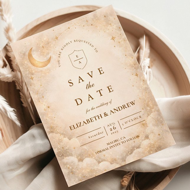 Elegant Starry Night Wedding Save The Date (Creator Uploaded)
