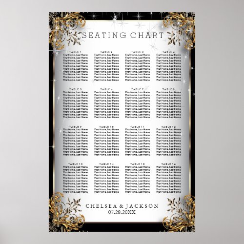 Elegant Starry Night Wedding   _ Seating Chart