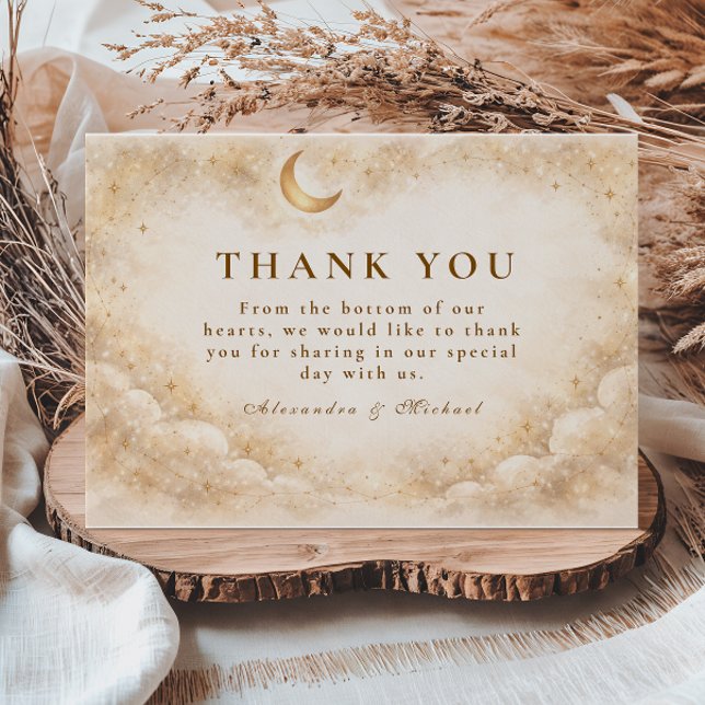Elegant Starry Night Wedding Thank You Card (Creator Uploaded)