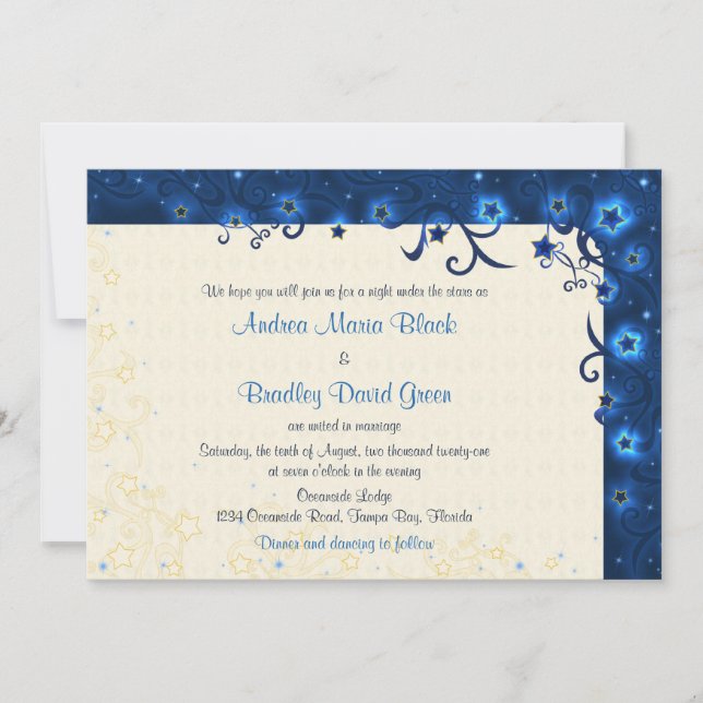 Elegant Starry Sky Wedding Invitation (Front)